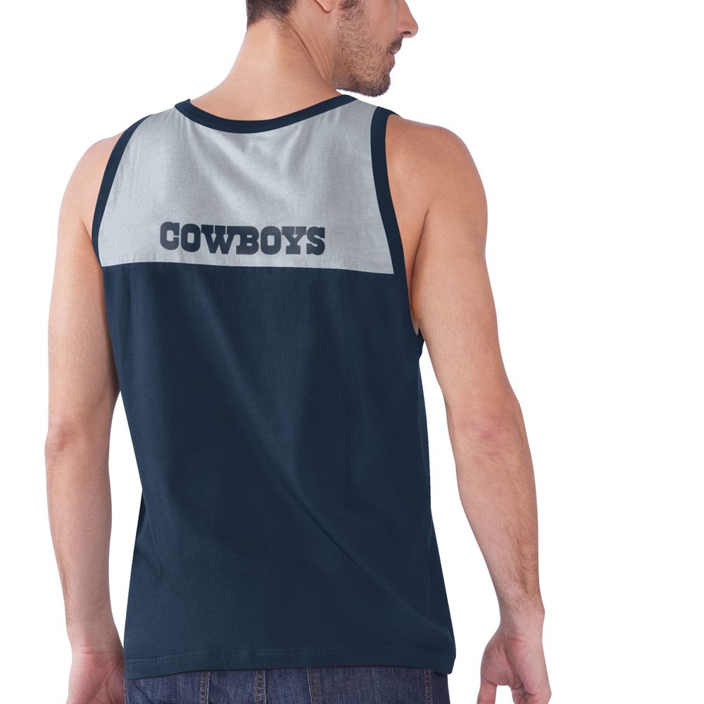 Men's Starter Navy/Silver Dallas Cowboys Touchdown Fashion Tank Top