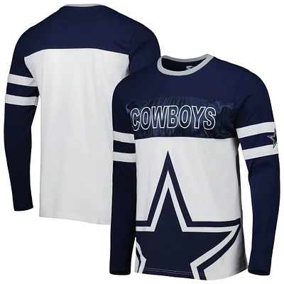 T-shirt à manches longues Starter bleu marine/blanc Dallas Cowboys pour homme