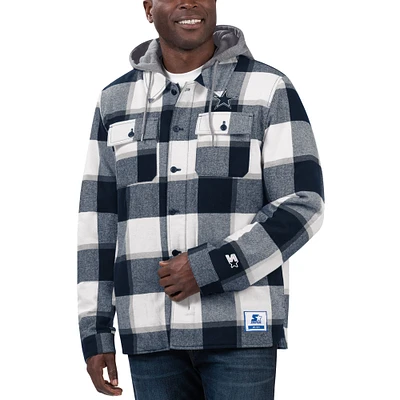 Veste à capuche et fermeture éclair intégrale Dallas Cowboys Big Joe Starter pour homme, bleu marine