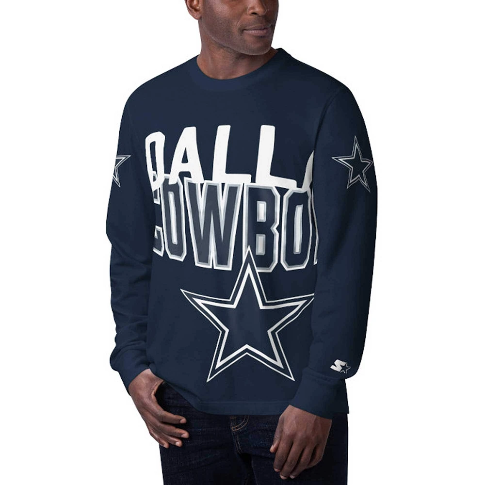 T-shirt à manches longues pour hommes Starter Navy Dallas Cowboys Clutch Hit