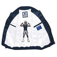 Veste universitaire en satin bleu marine Starter pour homme, exclusive aux Dallas Cowboys, avec boutons-pression