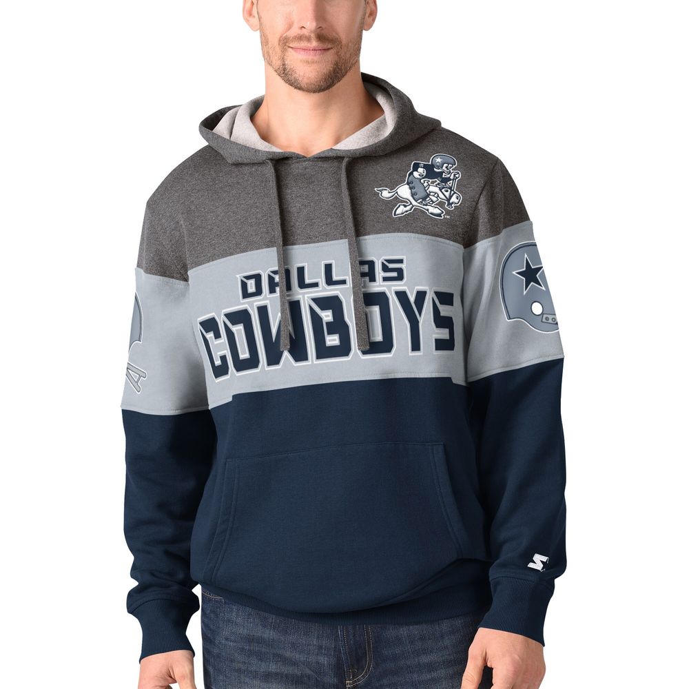 Starter Men's Starter Navy Dallas Cowboys Extreme Fireballer Throwback -  Pullover Hoodie