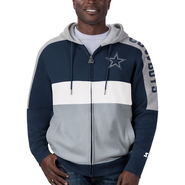 Starter Navy Dallas Cowboys Playoff pour hommes - Veste à capuche entièrement zippée