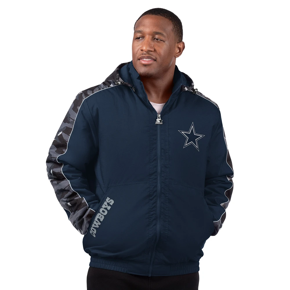 Veste zippée complète pour homme Dallas Cowboys Thursday Night Gridiron bleu marine Starter