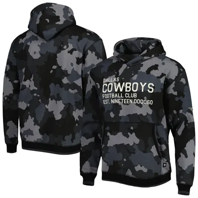 Men's Heathered Navy Dallas Cowboys Cluster Fleece Pullover Hoodie