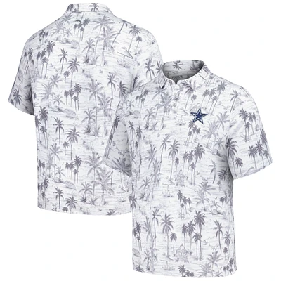 Men's Tommy Bahama Gray Dallas Cowboys Cabana Shores IslandZone Tri-Blend Polo