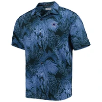 Chemise boutonnée pour homme Tommy Bahama Navy Dallas Cowboys Coast Luminescent Fronds Camp IslandZone