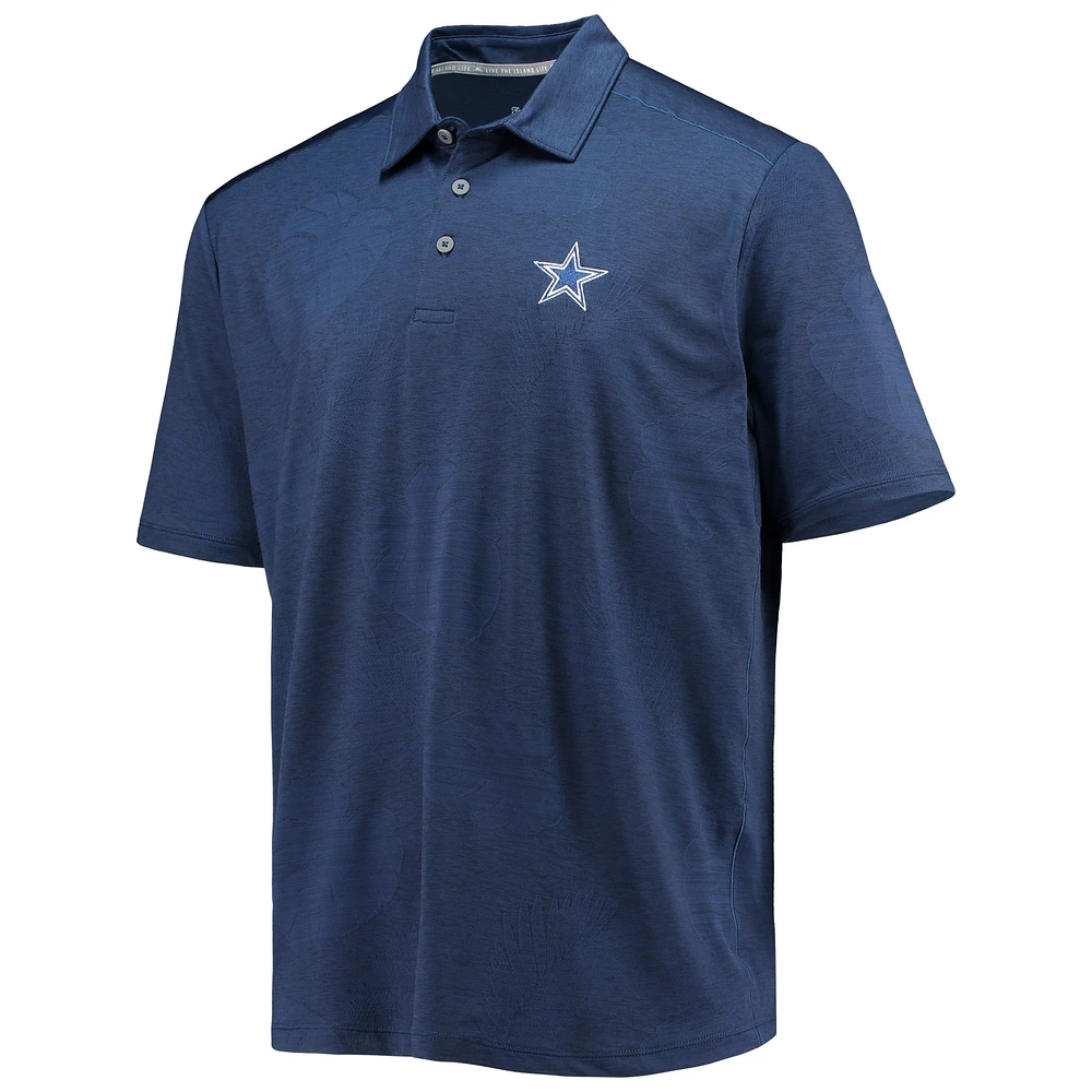 Men's Tommy Bahama Navy Dallas Cowboys Palm Coast Delray Frond Allover IslandZone Polo