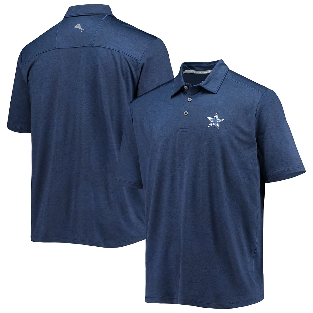 Men's Tommy Bahama Navy Dallas Cowboys Palm Coast Delray Frond Allover IslandZone Polo