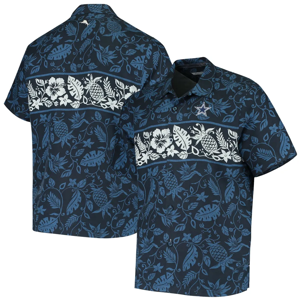 Lids Dallas Cowboys Tommy Bahama Pina Plazzo Silk Camp Shirt - Navy