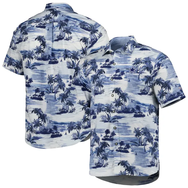 Youth Columbia Navy Dallas Cowboys PFG Bonehead Button-Up Shirt