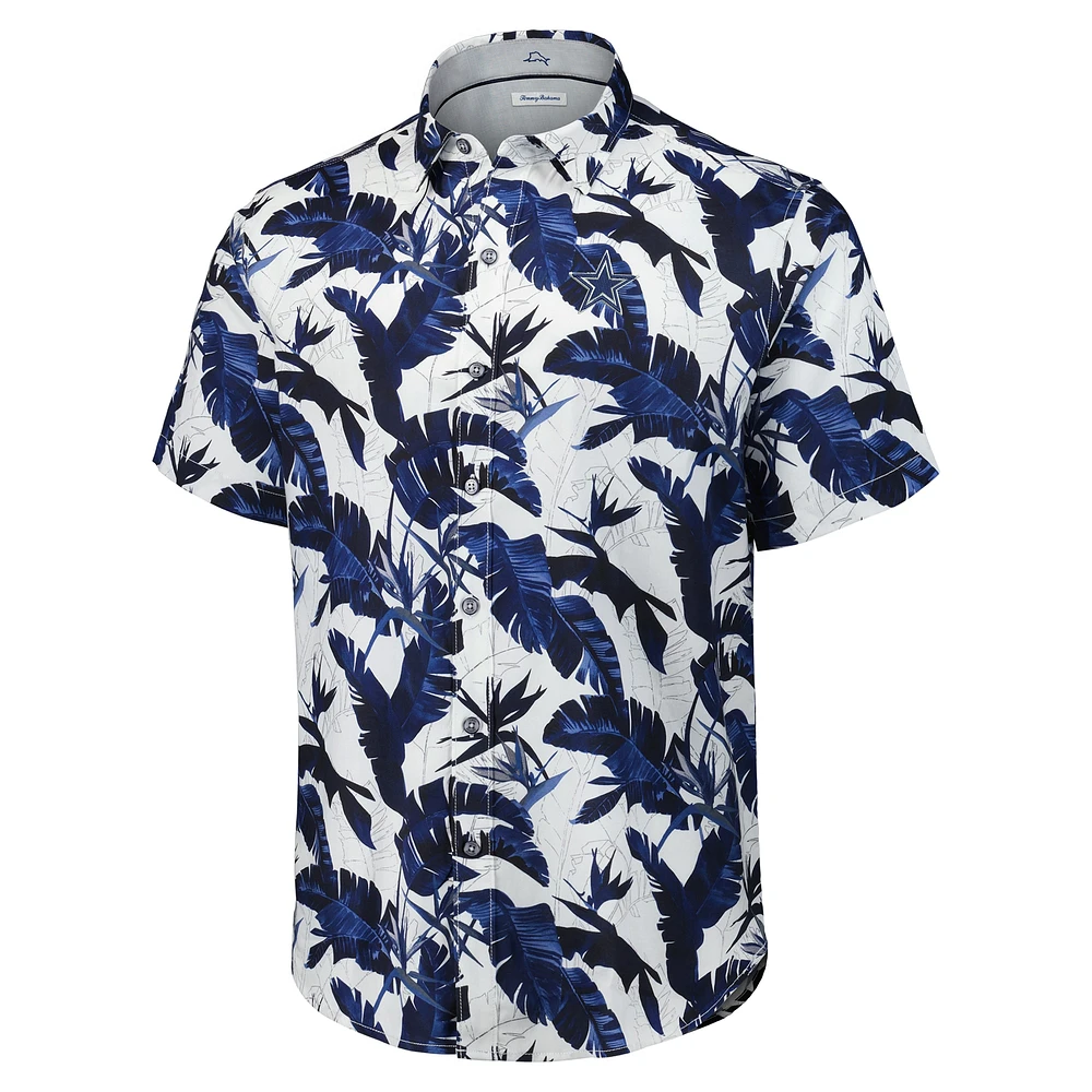 Men's Tommy Bahama Navy Dallas Cowboys Sunnyvale Blooms Camp Button-Up Shirt