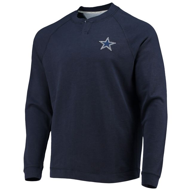 T-shirt à manches longues Tommy Bahama Navy Dallas Cowboys Sunset Slub Raglan Henley pour hommes