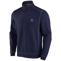 Men's Tommy Bahama Navy Dallas Cowboys Tobago Bay Tri-Blend Half-Zip Sweatshirt