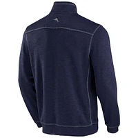 Men's Tommy Bahama Navy Dallas Cowboys Tobago Bay Tri-Blend Half-Zip Sweatshirt