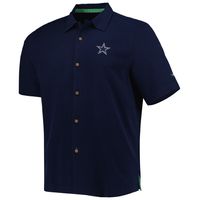 Men's Tommy Bahama Navy Dallas Cowboys Top of Your Game Camp Button-Up Shirt