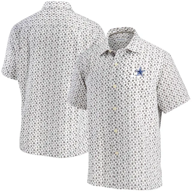 Men's Dallas Cowboys Columbia White Bonehead Camp Shirt