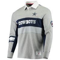 Men's Tommy Hilfiger Heathered Gray Dallas Cowboys Rugby Long Sleeve Polo