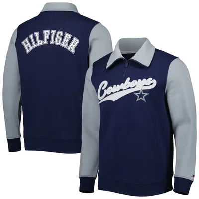 Dallas Cowboys Tommy Hilfiger Anorak Hoodie Quarter-Zip Jacket - Navy/Silver