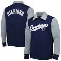 Sweat Tommy Hilfiger pour homme bleu marine/argent Dallas Cowboys Aiden Quarter-Zip