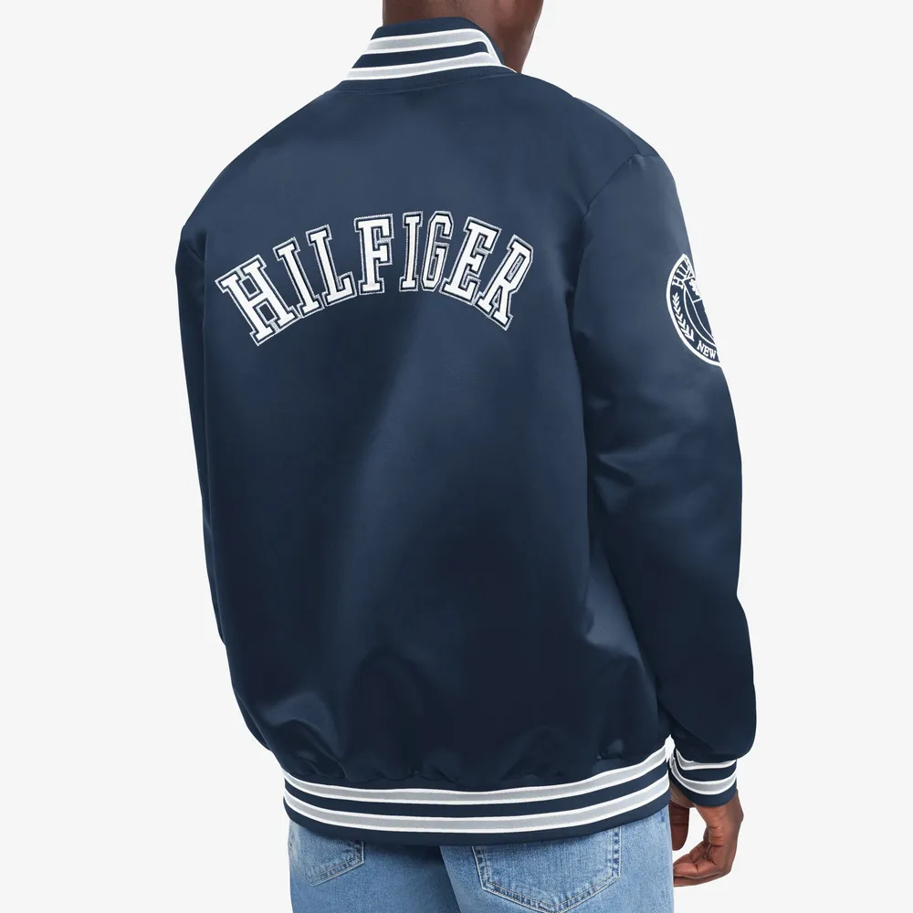 Lids Dallas Cowboys Tommy Hilfiger Elliot Varsity Satin Full-Snap Jacket -  Navy