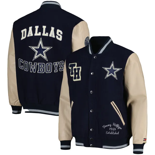 Men's Dallas Cowboys Tommy Hilfiger Gray/White Letterman Varsity Jacket