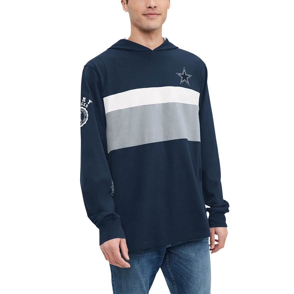 T-shirt à capuche manches longues Tommy Jeans bleu marine Dallas Cowboys Morgan pour hommes