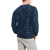 NSS COW NAVY FA21 TOMMY HILFIGER REID POLAIRE À COL ROND GRAPHIQUE POUR HOMMES SWWTMENCRW