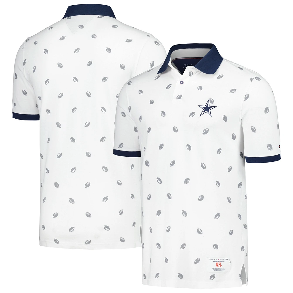 Polo Tommy Hilfiger blanc Dallas Cowboys Bryce piqué pour hommes