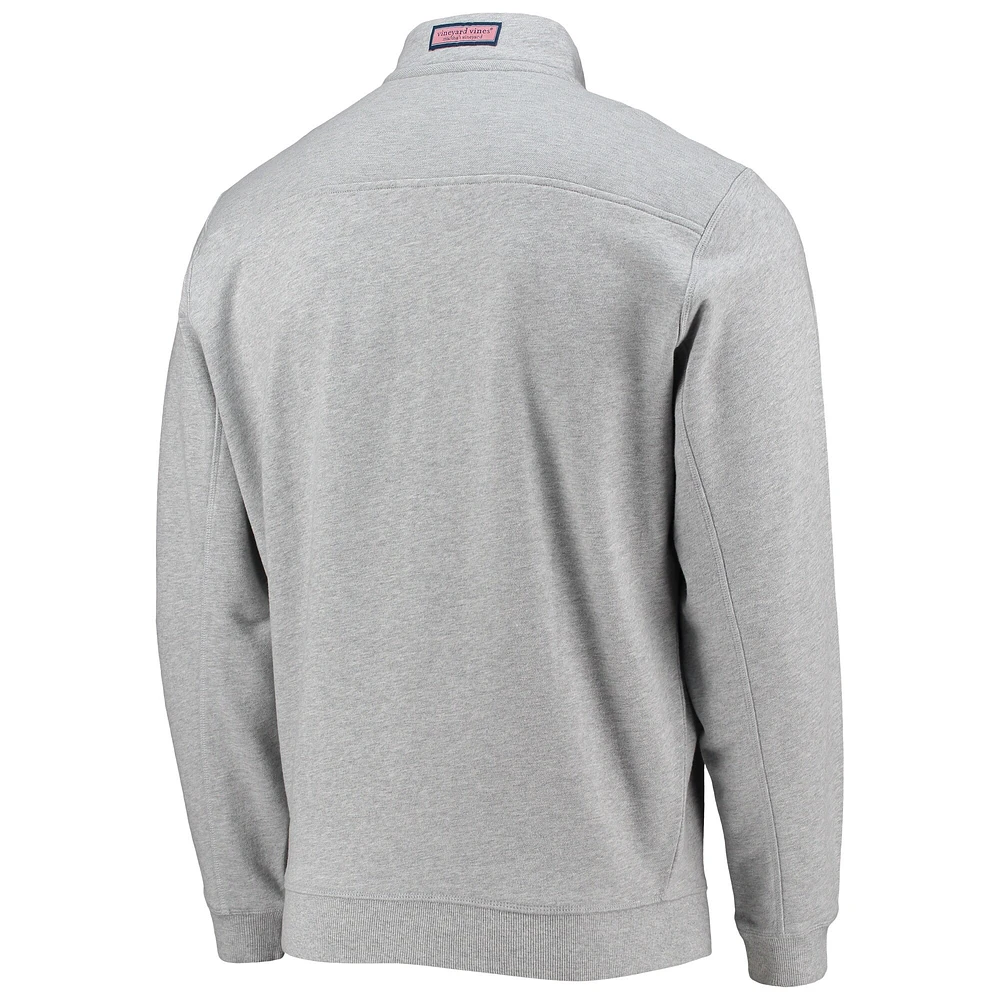 Men's Vineyard Vines Heather Gray Dallas Cowboys Shep Shirt Quarter-Zip Sweatshirt