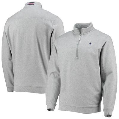 Men's Vineyard Vines Heather Gray Dallas Cowboys Shep Shirt Quarter-Zip Sweatshirt