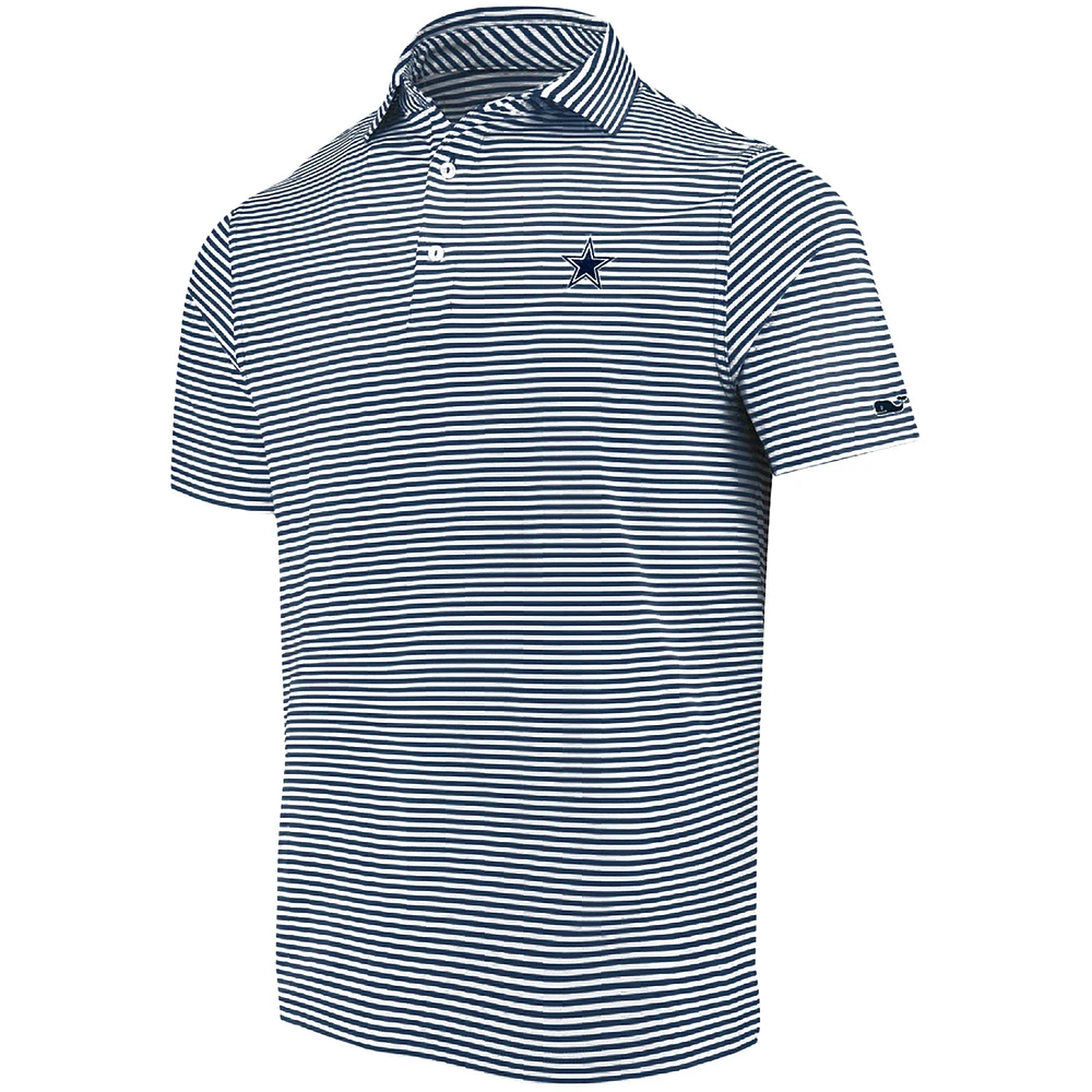 Polo Vineyard Vines pour homme bleu marine/blanc Dallas Cowboys Team Logo Winstead Stripe