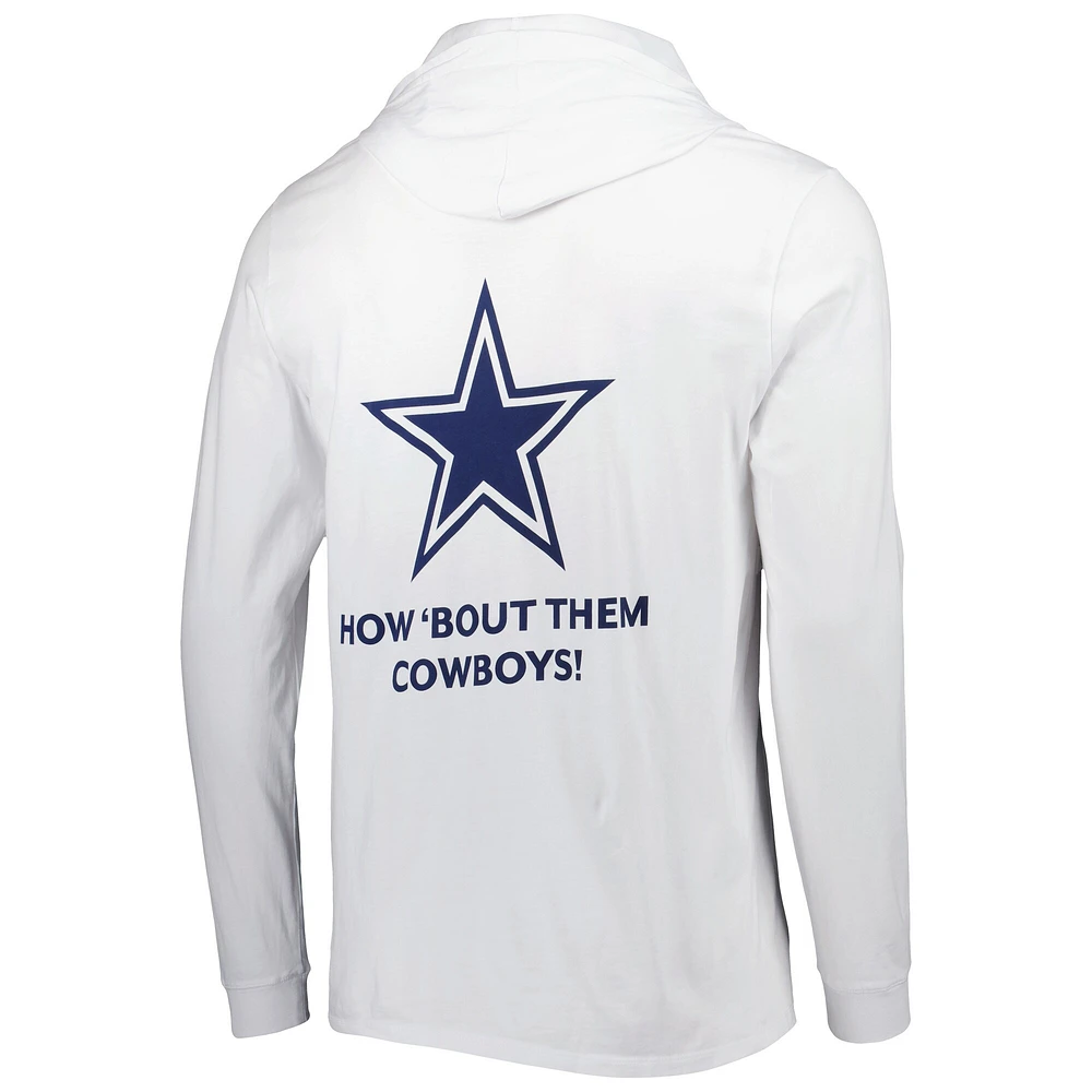 Men's Vineyard Vines White Dallas Cowboys Local Long Sleeve Hoodie T-Shirt