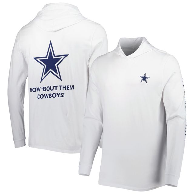 T-shirt à capuche manches longues pour homme Vineyard Vines Dallas Cowboys Local, blanc