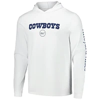 T-shirt à capuche blanc manches longues Vineyard Vines pour hommes des Cowboys de Dallas Whale Dot