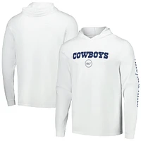 T-shirt à capuche blanc manches longues Vineyard Vines pour hommes des Cowboys de Dallas Whale Dot