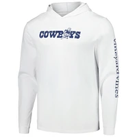 T-shirt à capuche manches longues pour hommes Vineyard Vines blanc Dallas Cowboys Wordmark Retro Joe