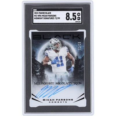 Micah Parsons Dallas Cowboys Autographed 2023 Panini Black Midnight Signatures #MS-MPA #72/99 SGC Authenticated 8.5 Card