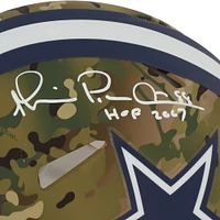 Michael Irvin Dallas Cowboys Autographed Riddell CAMO Alternate Speed Authentic Helmet with "HOF 2007" Inscription