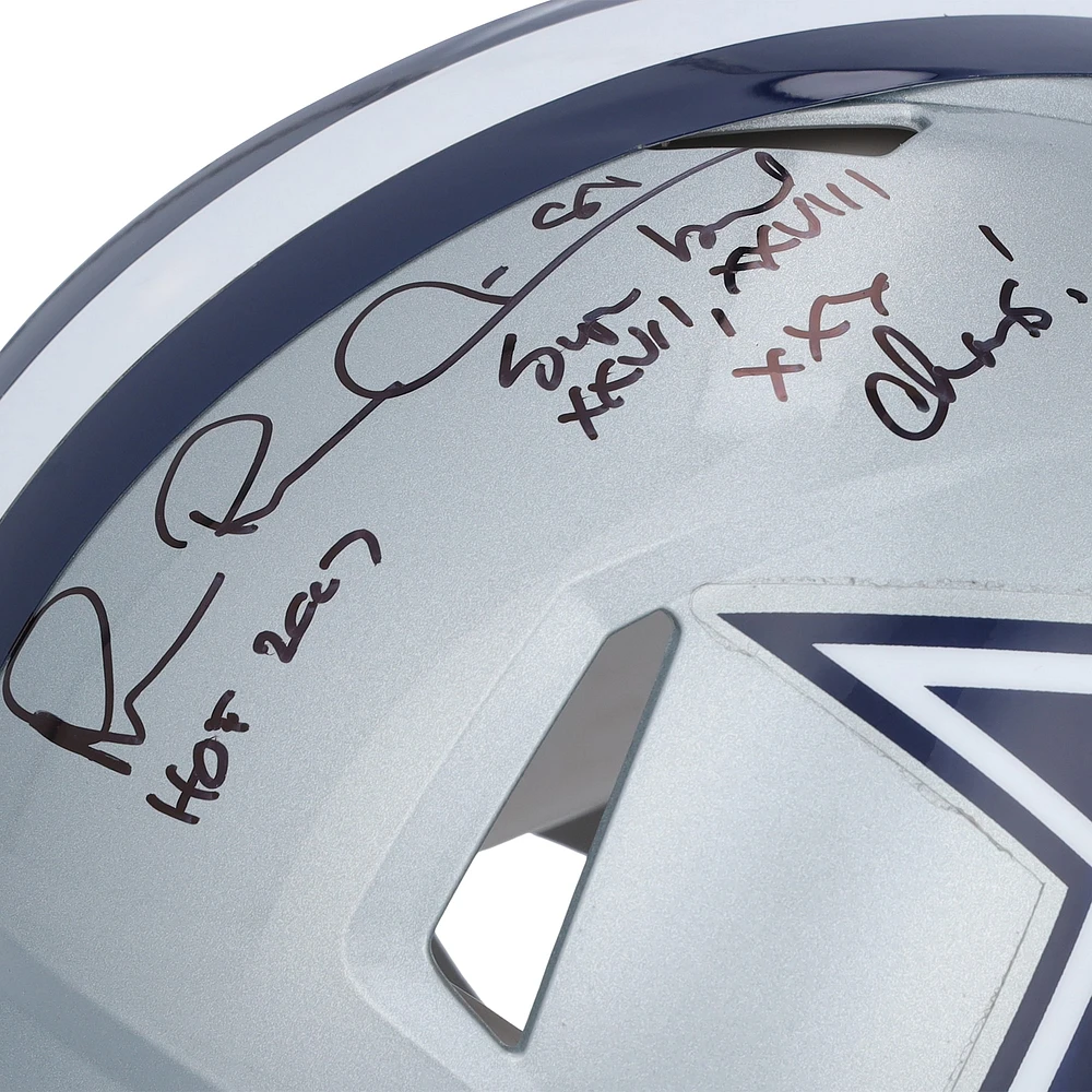 Michael Irvin Dallas Cowboys Autographed Riddell Speed Authentic Helmet with "HOF 2007" & "Super Bowl XXVII, XXVIII, XXX Champs!" Inscriptions