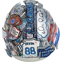 Michael Irvin Dallas Cowboys Autographed Riddell Speed Mini Helmet - Art by Charles Fazzino - WN55914918
