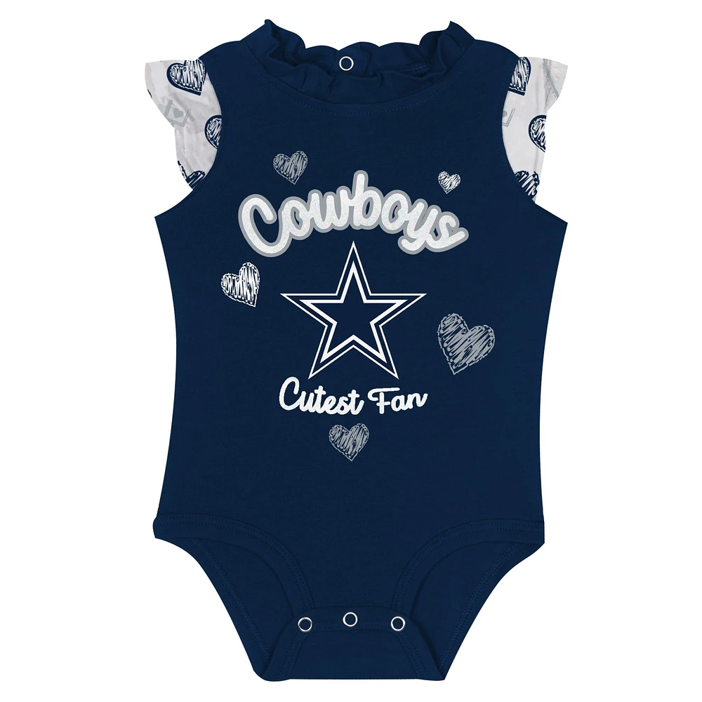 Newborn & Infant Dallas Cowboys Happy Hearts 2-Piece Bodysuit Set