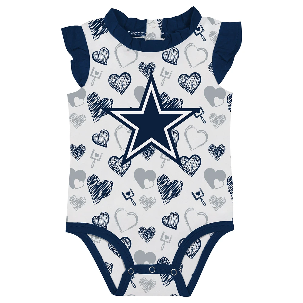 Newborn & Infant Dallas Cowboys Happy Hearts 2-Piece Bodysuit Set