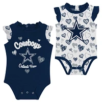 Newborn & Infant Dallas Cowboys Happy Hearts 2-Piece Bodysuit Set