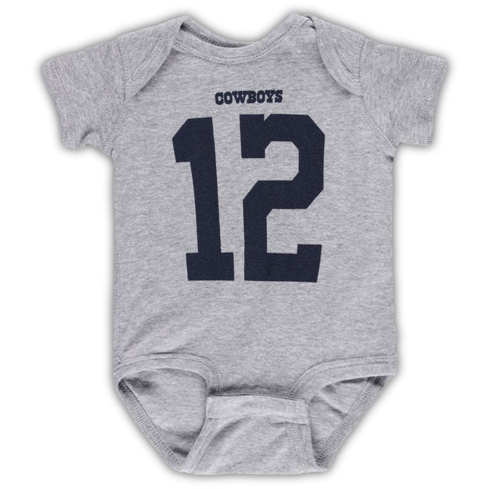 Newborn & Infant Mitchell Ness Roger Staubach Heather Gray Dallas Cowboys Retired Player Mainliner Name Number Bodysuit