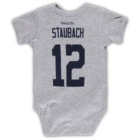 Newborn & Infant Mitchell Ness Roger Staubach Heather Gray Dallas Cowboys Retired Player Mainliner Name Number Bodysuit