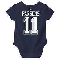 Body Nike Micah Parsons bleu marine avec nom et numéro de joueur des Cowboys Dallas pour nouveau-né bébé