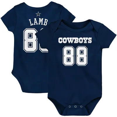 Newborn CeeDee Lamb Navy Dallas Cowboys Mainline Player Name & Number Bodysuit