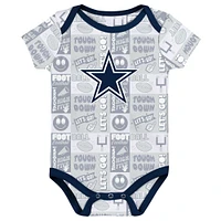 Newborn Navy Dallas Cowboys  Sunday Comics 3-Pack Bodysuit Set