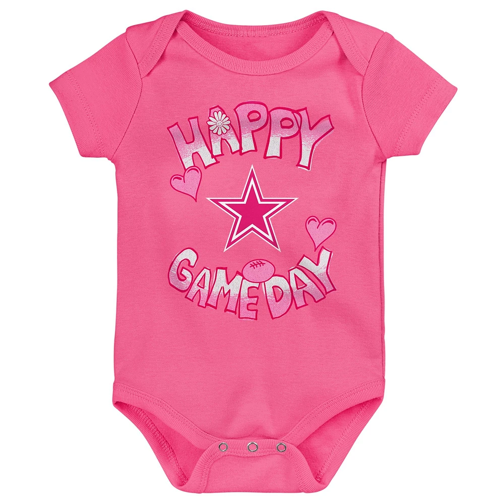 Body rose pour nouveau-né Dallas Cowboys Happy Gameday